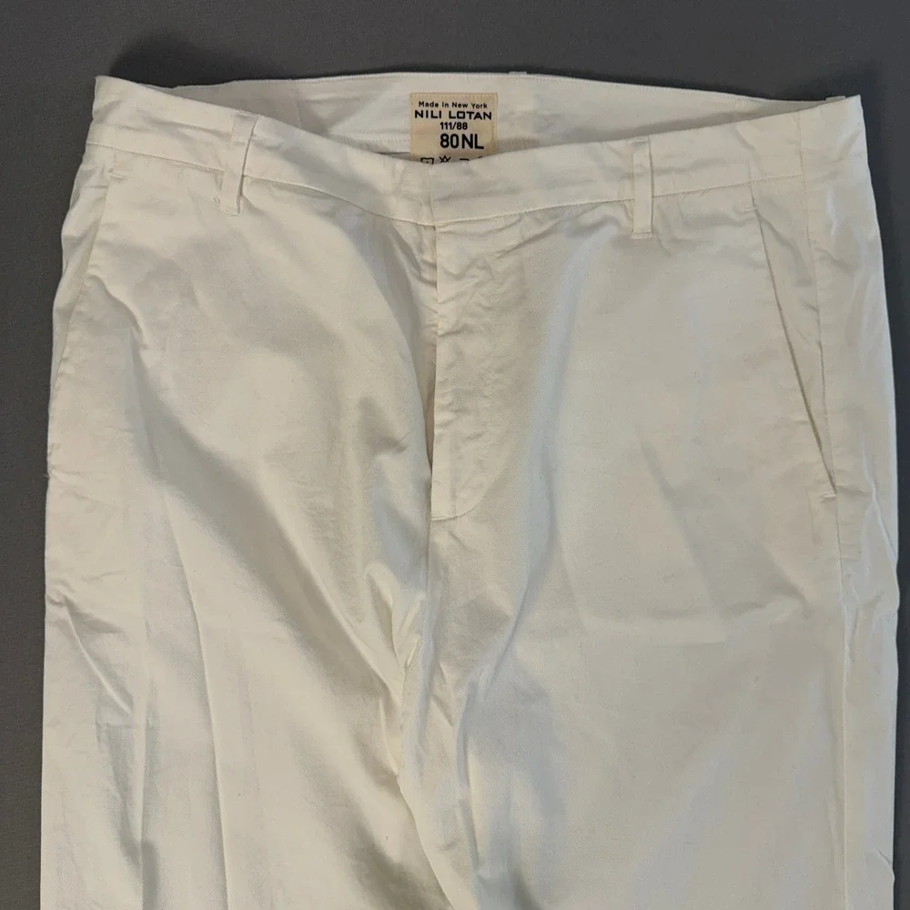 Nili Lotan Made in NY Off White‎ Cropped Pants Women's Trousers Casual - Picture 5 of 7